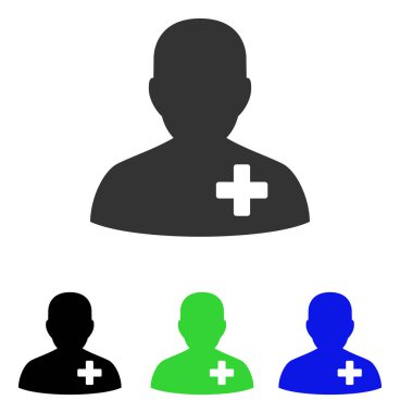 Tıbbi gönüllü düz vektör simgesi