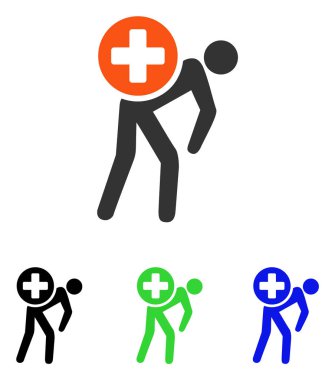 İlaç kurye düz vektör simgesi