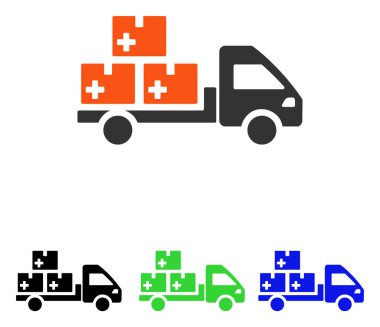 İlaç teslim düz vektör simgesi