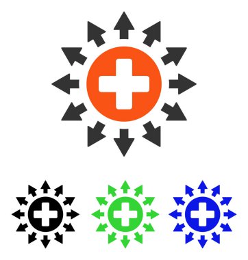 Eczane dağıtım düz vektör simgesi