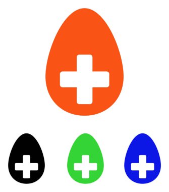 Artı yumurta düz vektör simgesi