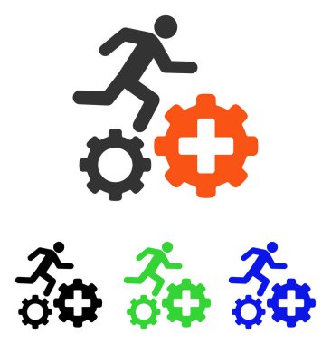 Runner tedavi süreci vites düz vektör simgesi