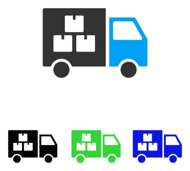 Mal taşıma araba düz vektör simgesi