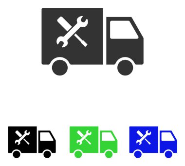 Hizmet araba düz vektör simgesi