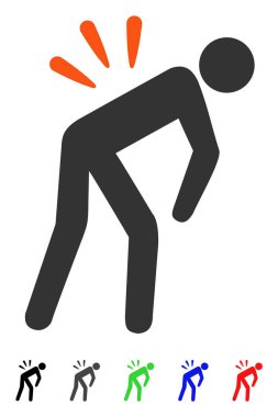 Sırt ağrısı düz simgesi