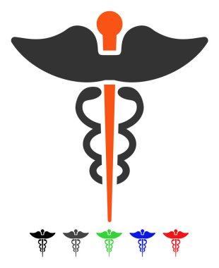 Caduceus düz simgesi