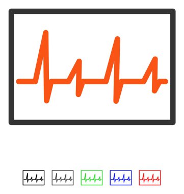 Kardiyogram düz simgesi