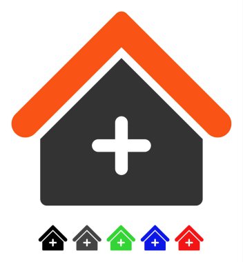 Klinik Binası düz simgesi