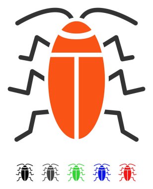 Hamam böceği düz simgesi