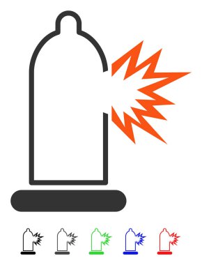 Prezervatif hasar düz simgesi