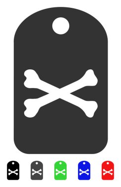 Ölüm etiketi düz simgesi