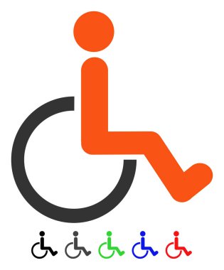 Engelli kişi düz simgesi