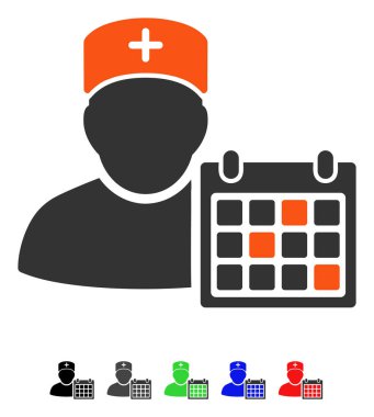 Doktor takvim düz simgesi