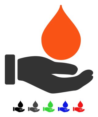 bağış kan düz simgesi