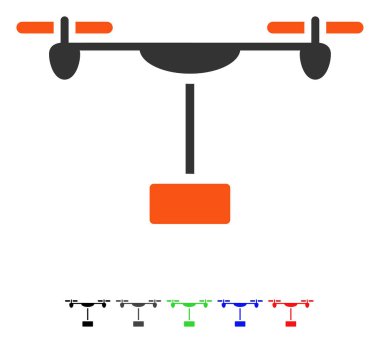 Drone sevk irsaliyesi düz simgesi