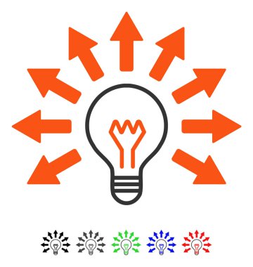 Elektrik ışığı düz simgesi