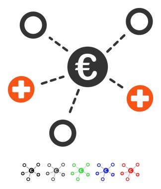 Euro tıbbi Linkler düz simgesi