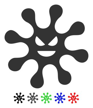 Kötü bakteri düz simgesi