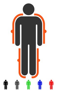 Dış iskelet düz simgesi