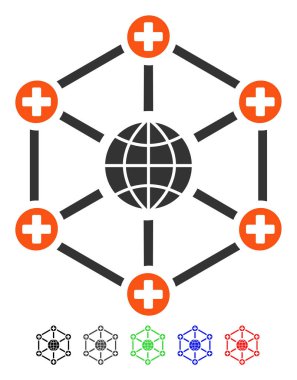 Genel tıp ağ düz simgesi