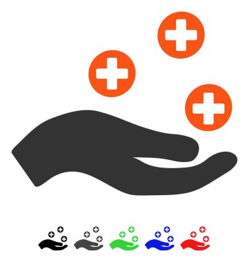 El teklif tıp düz simgesi