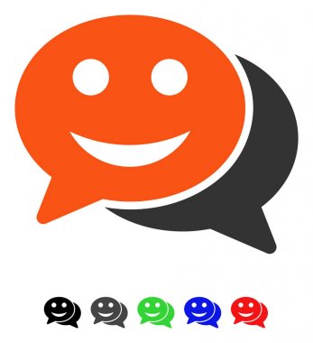 Mutlu sohbet düz simgesi