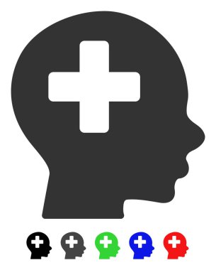 Baş Tıp düz simgesi