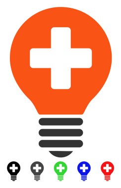 Sağlığa bakım ampul düz simgesi