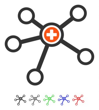 Sağlık Linkler düz simgesi