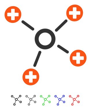 Sağlık Linkler düz simgesi