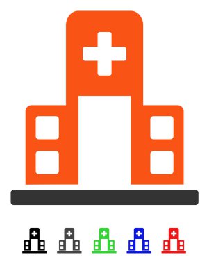 Hospital Building Flat Icon clipart