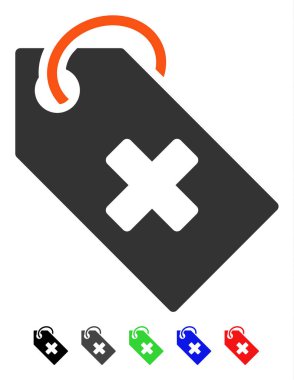 Hastane etiketi düz simgesi