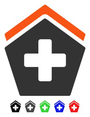 Hastane düz simgesi