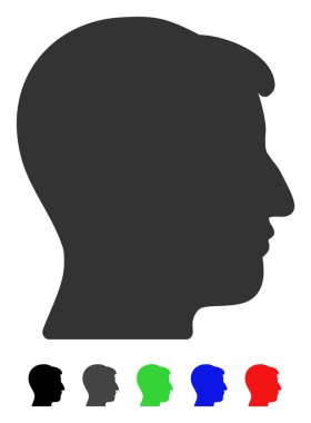 Adam kafa düz simgesi