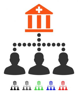 Tıbbi banka istemcilerinin düz simgesi