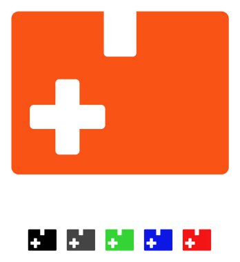 Tıbbi kutusunu düz simgesi