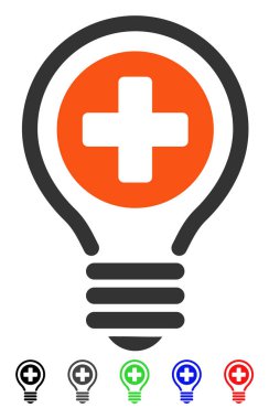 Tıbbi ampul düz simgesi