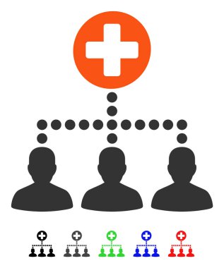 Tıbbi istemci bağlantıları düz simgesi