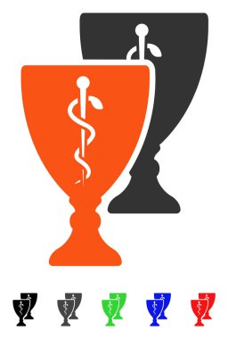 Tıbbi bardak düz simgesi