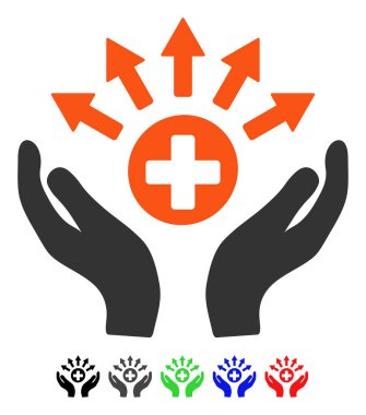 Tıbbi dağıtım bakım el düz simgesi