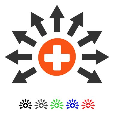 Tıbbi dağıtım düz simgesi