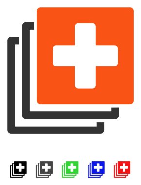 Tıbbi belgeleri düz simgesi