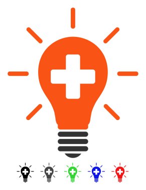 Tıbbi elektrik lambası düz simgesi