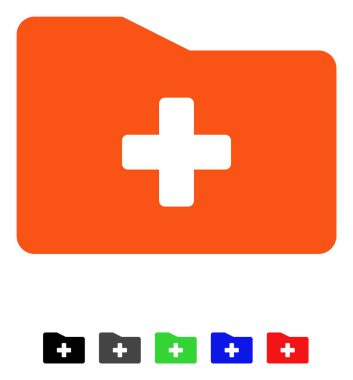 tıbbi klasör düz simgesi