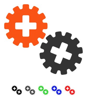 Tıbbi vites düz simgesi