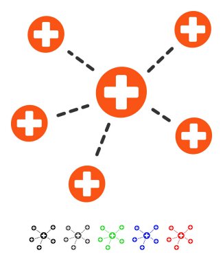 Tıbbi Linkler düz simgesi