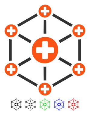 Tıbbi ağ düz simgesi