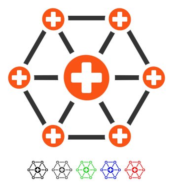 Tıbbi ağ düz simgesi