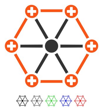 Tıbbi ağ düz simgesi