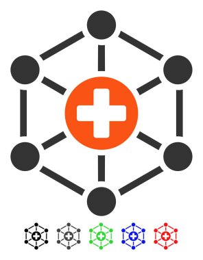 Tıbbi ağ düz simgesi